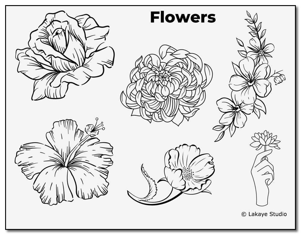 tattoo stencils of flowers