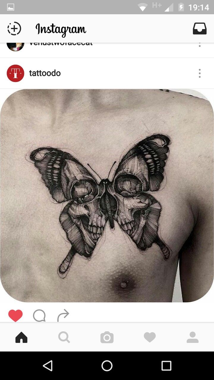 tatuajes de mariposas con calaveras