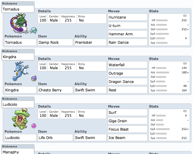 teams pokemon showdown