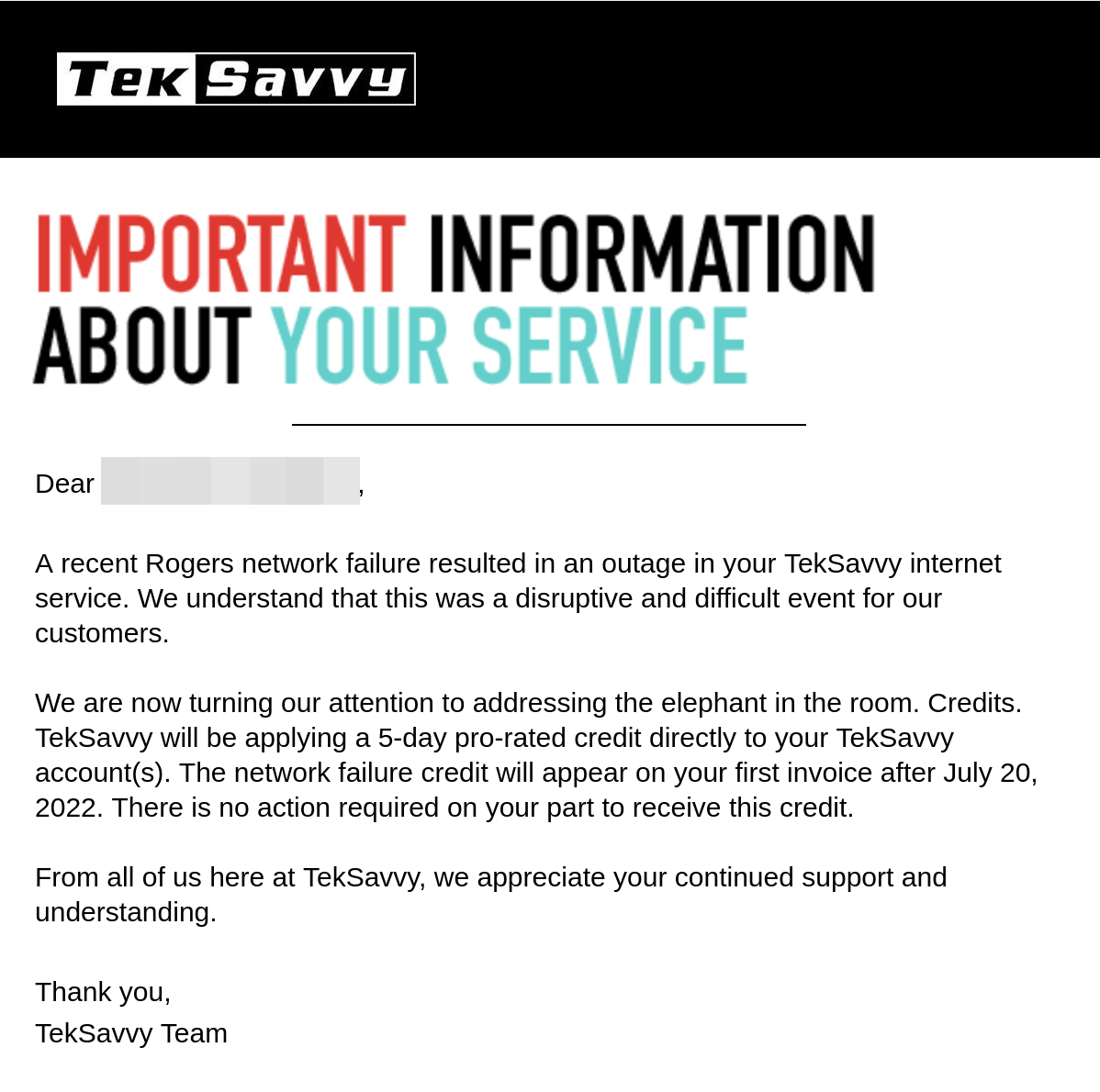 teksavy outage