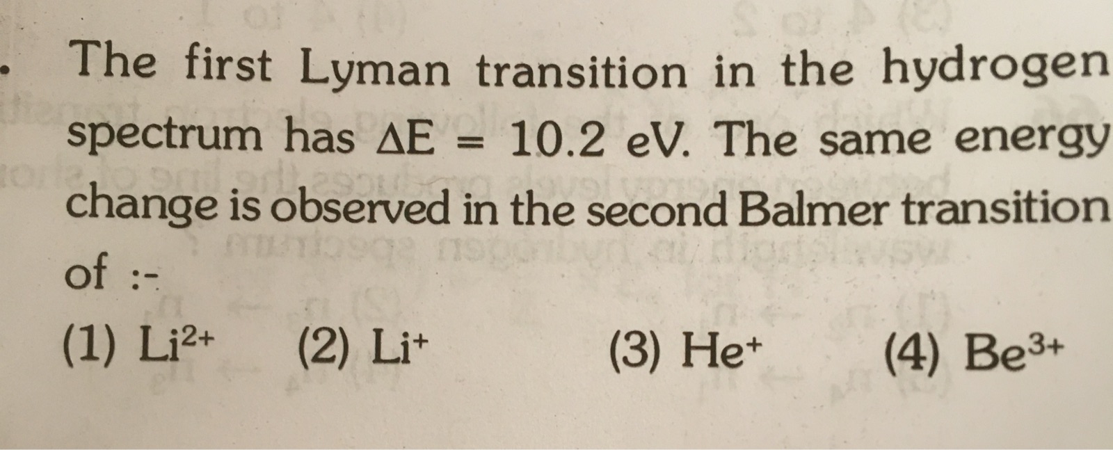 the first lyman transition in the hydrogen spectrum has