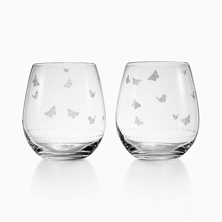 tiffany stemless wine glasses