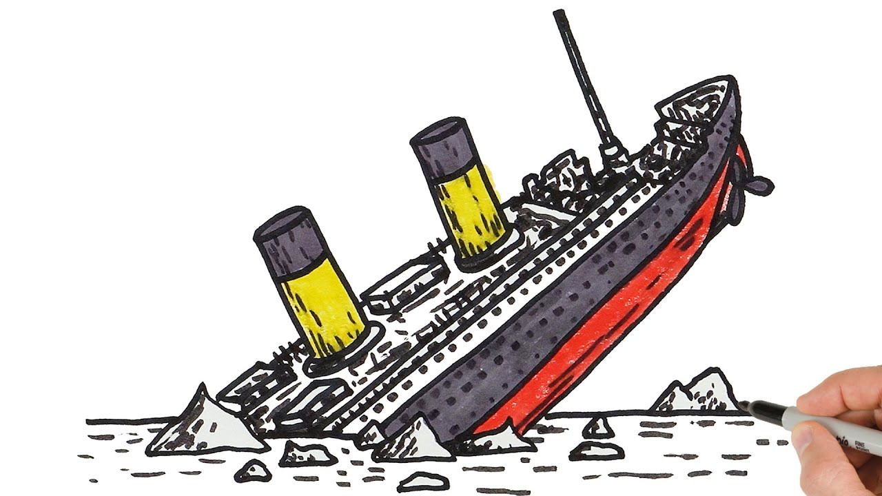 titanic sinking drawing