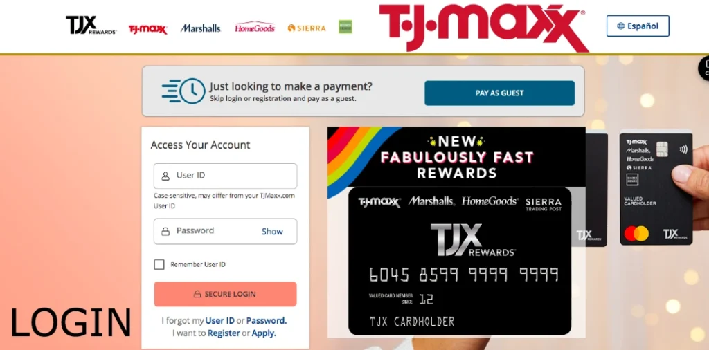 tjmaxx rewards card log in