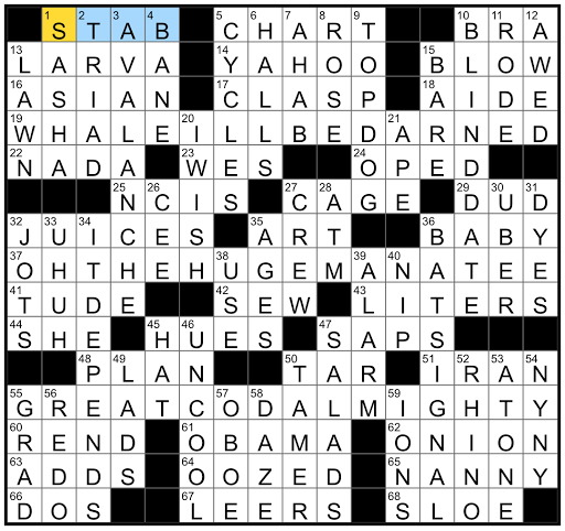 topaz author crossword clue