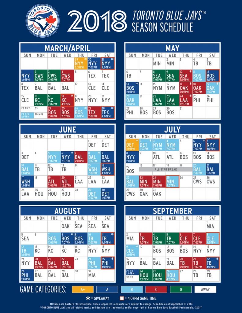 toronto blue jays schedule 2023 printable