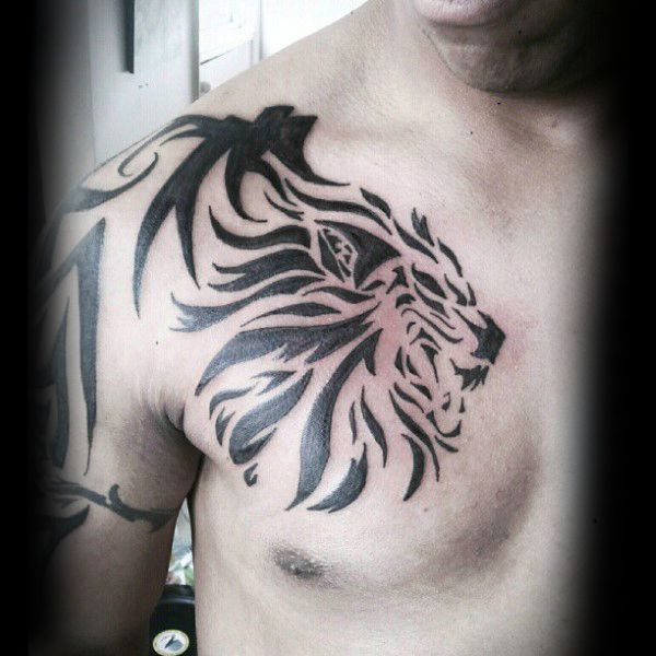 tribal lion tattoo