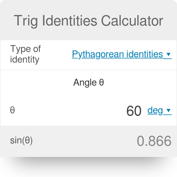 trigonometry verifying identities calculator