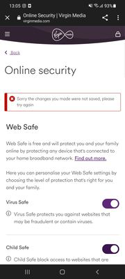 turn off virgin media parental controls