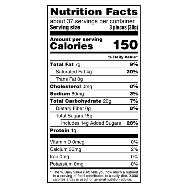 twix mini nutrition facts