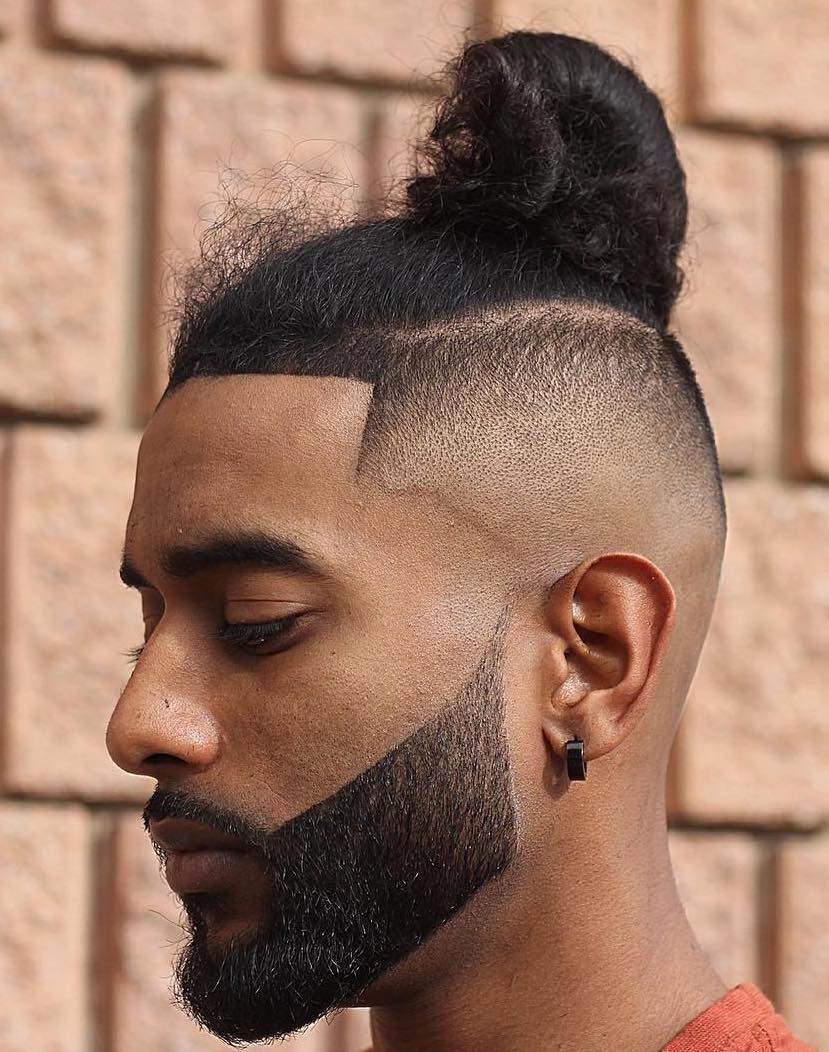 undercut man bun hairstyle