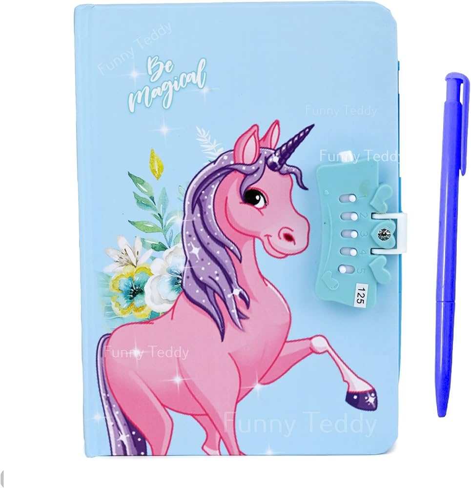 unicorn diary with lock password