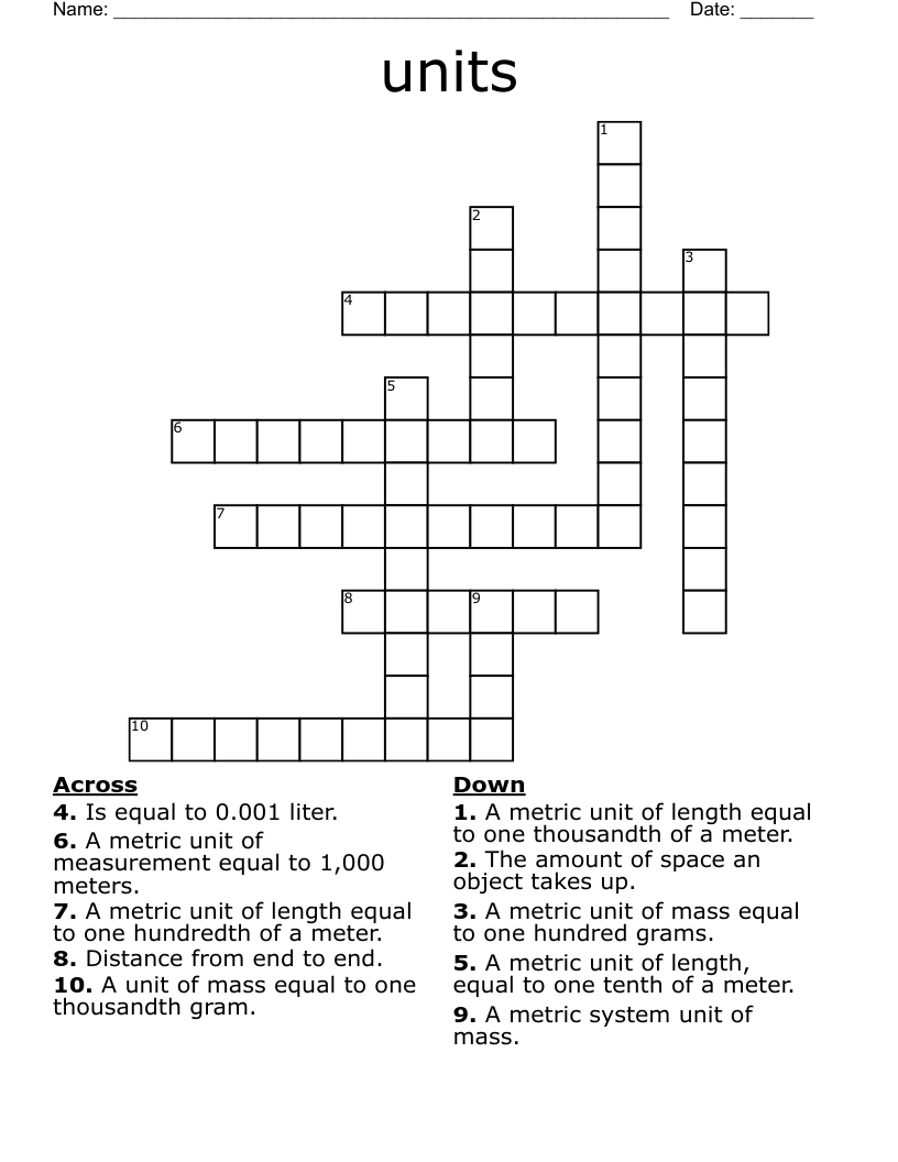 unit of length crossword clue