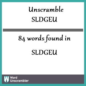 unscramble sludge