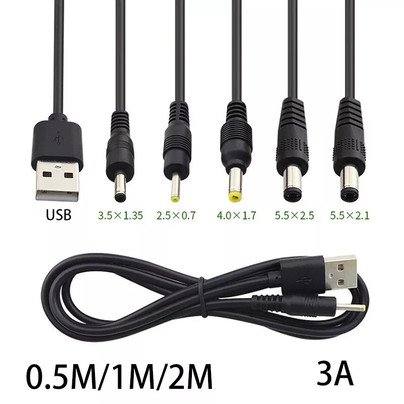 usb charge cable to dc 2.5 mm plug jack