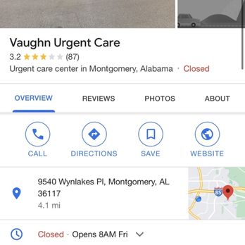 vaughn urgent care montgomery alabama