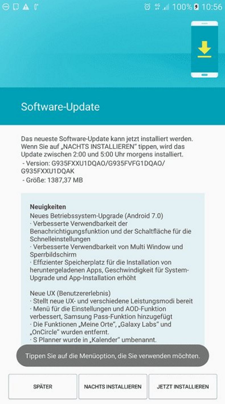 vodafone android software update