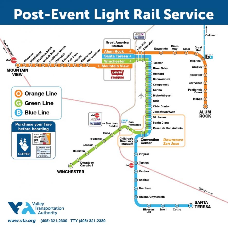 vta light rail timetable