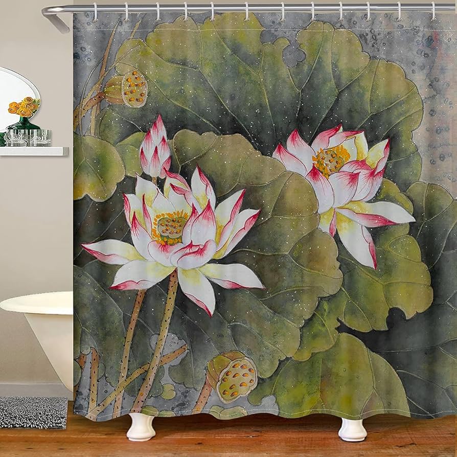 water lily shower curtain