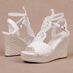 wedge heel wedding shoes