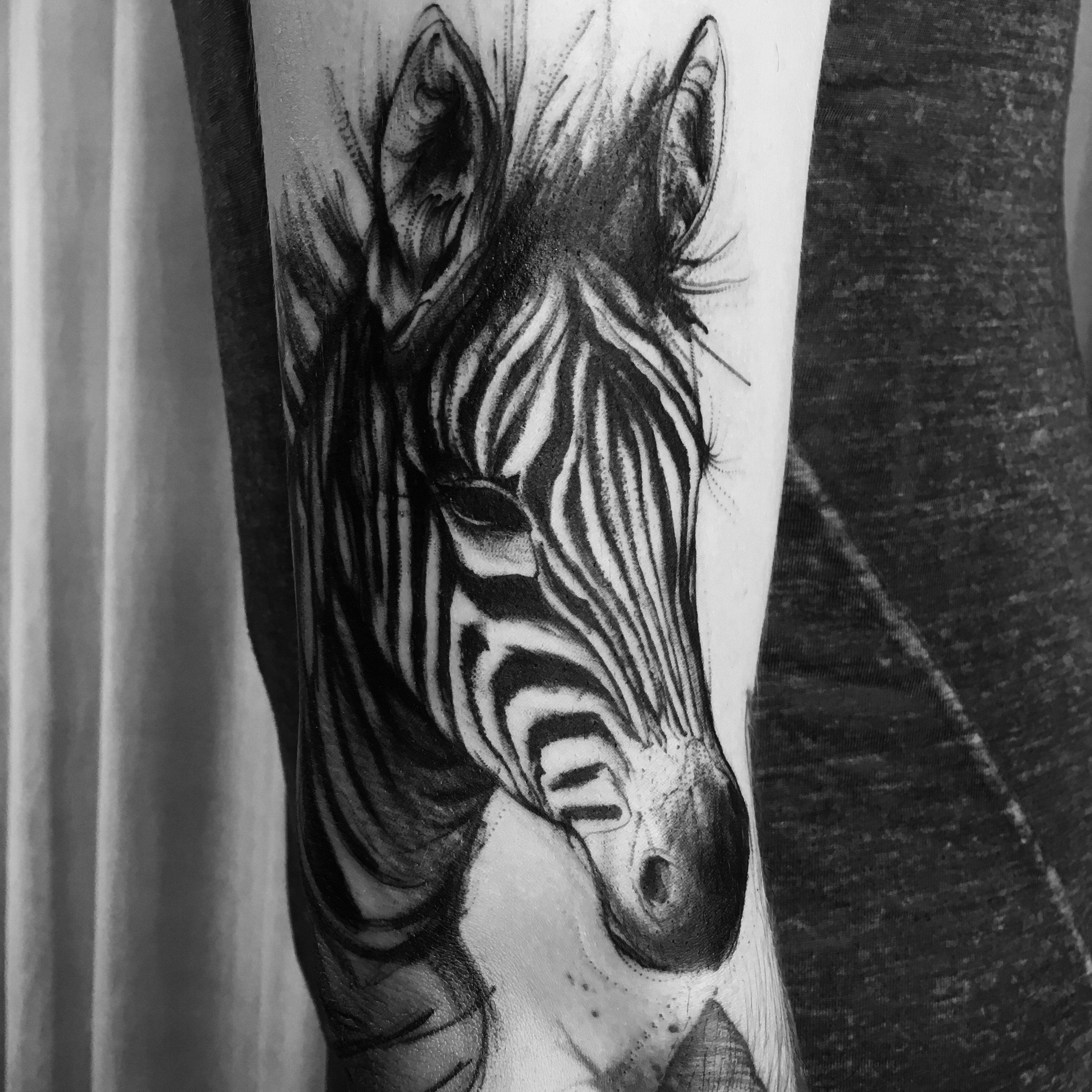 weird zebra tattoo