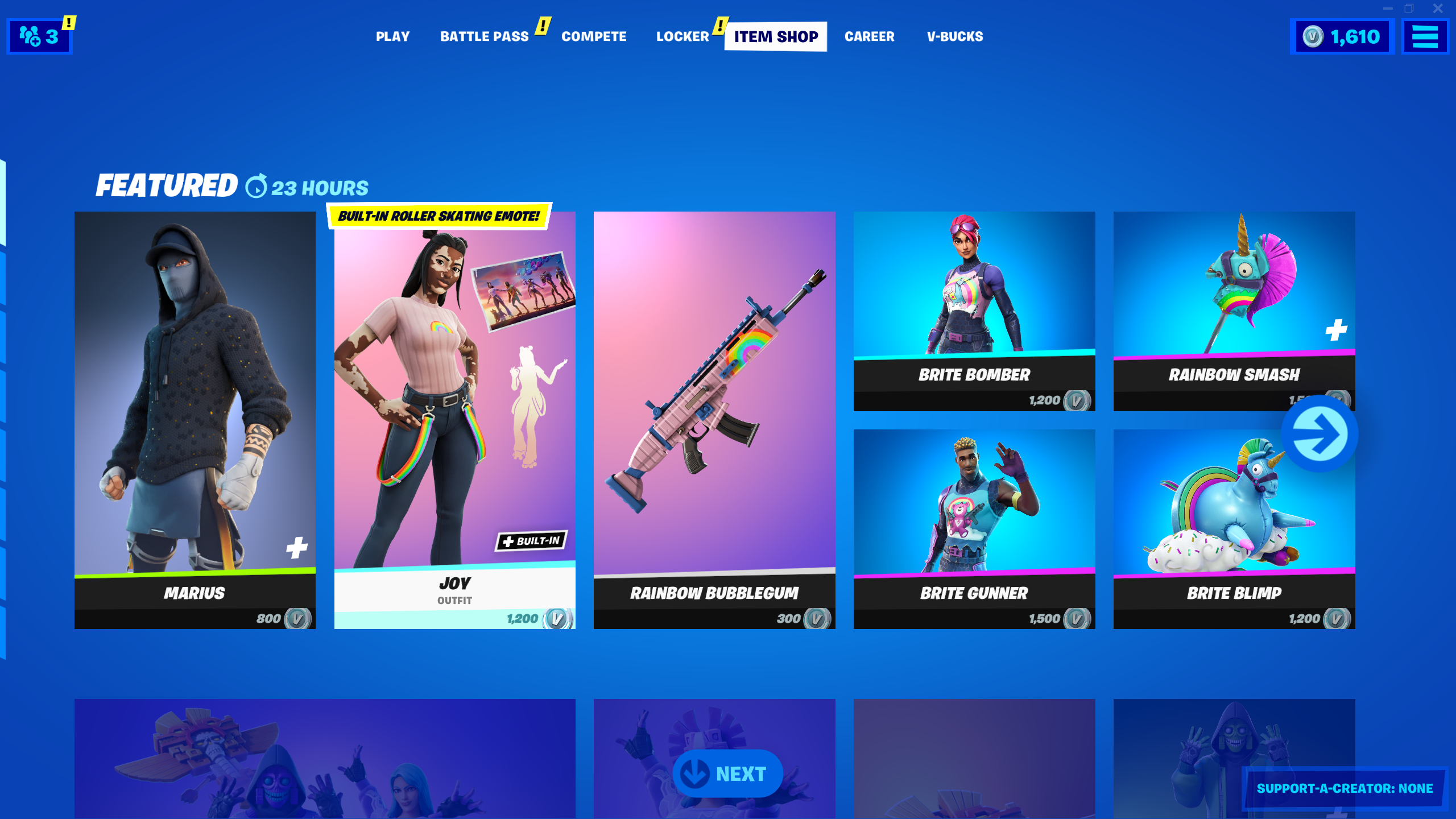 what is in the item shop today