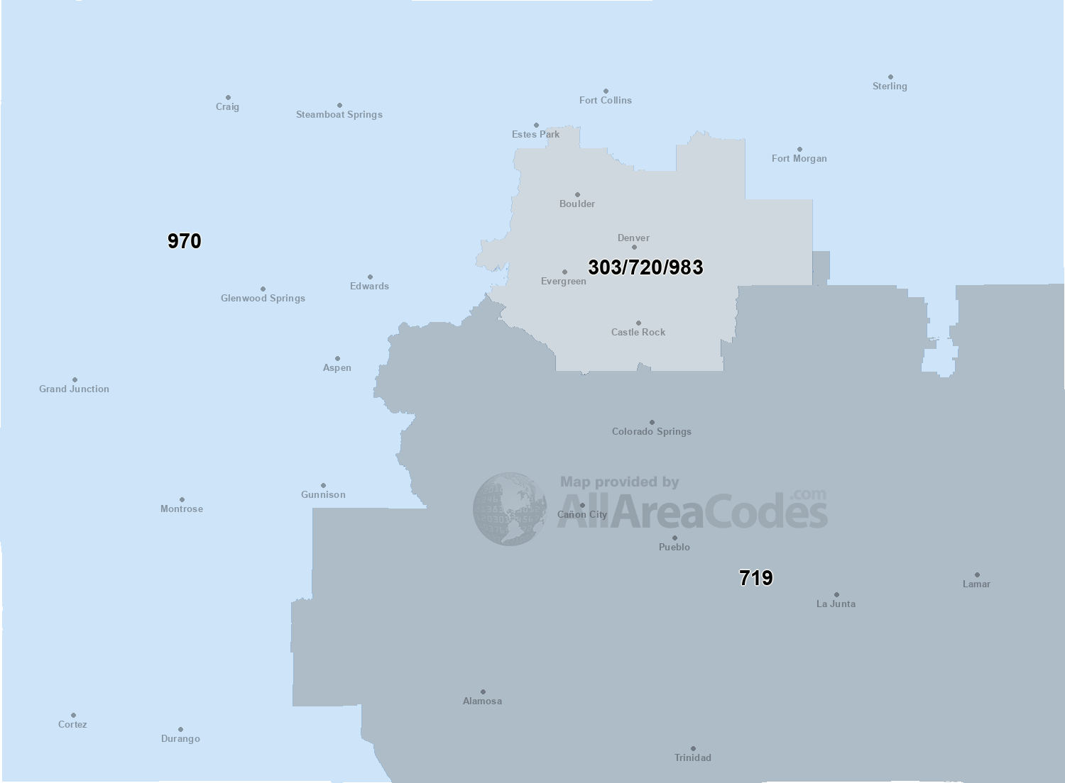 what state is area code 970