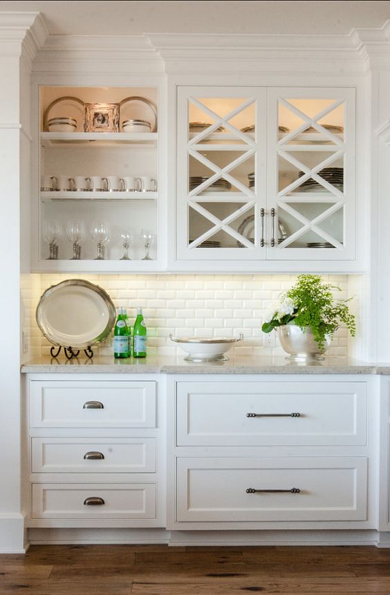 white cabinet with glass doors