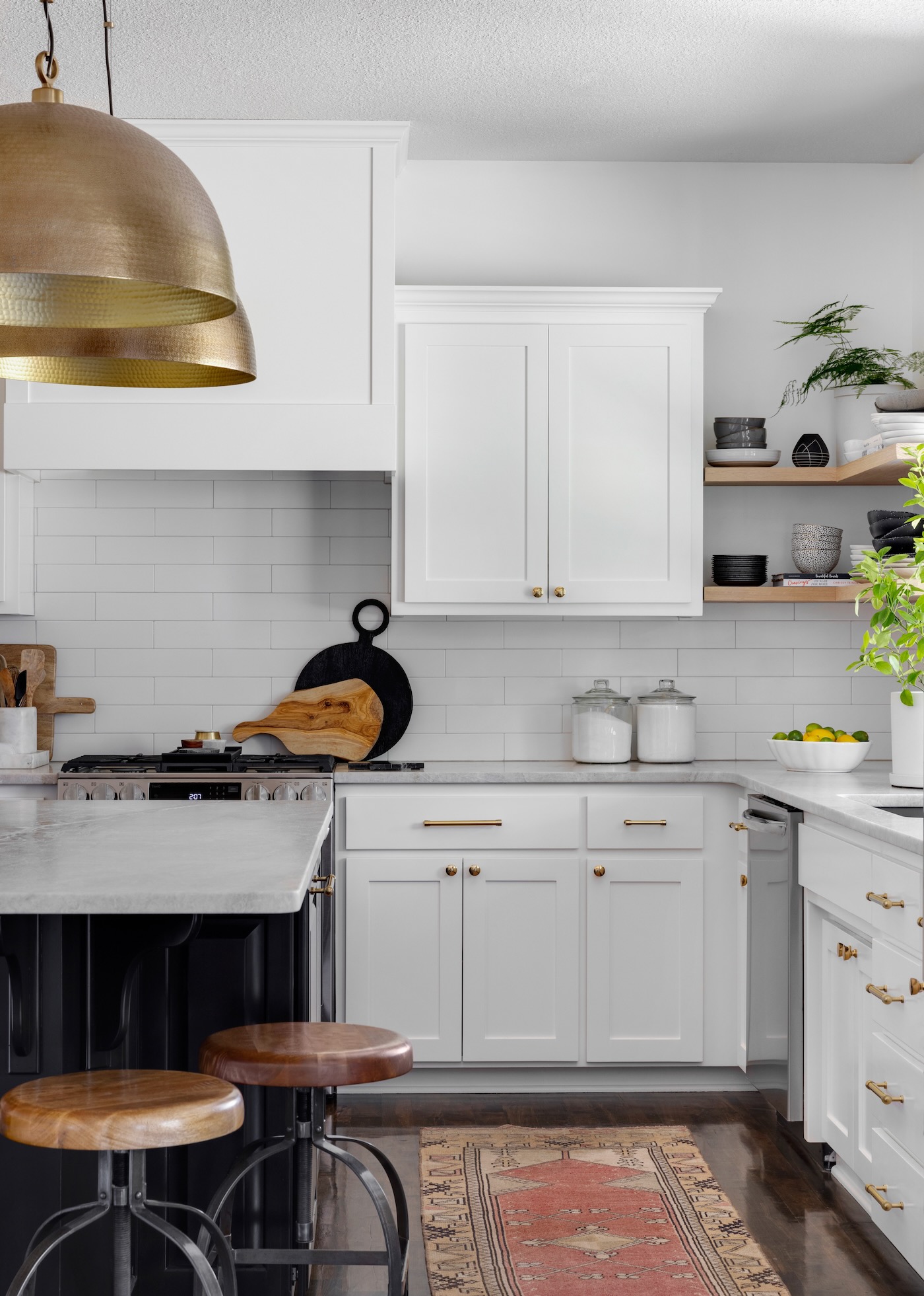 white subway tile with light gray grout