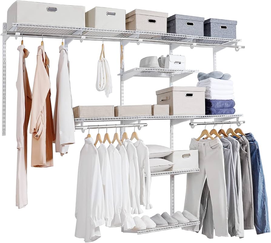 white wire racks for closets