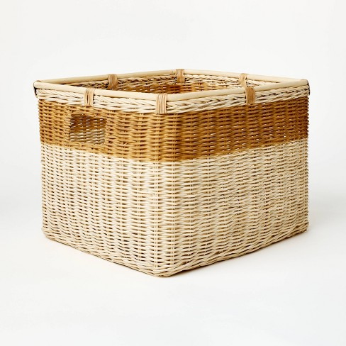 wicker cube baskets