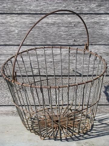 wire egg basket antique