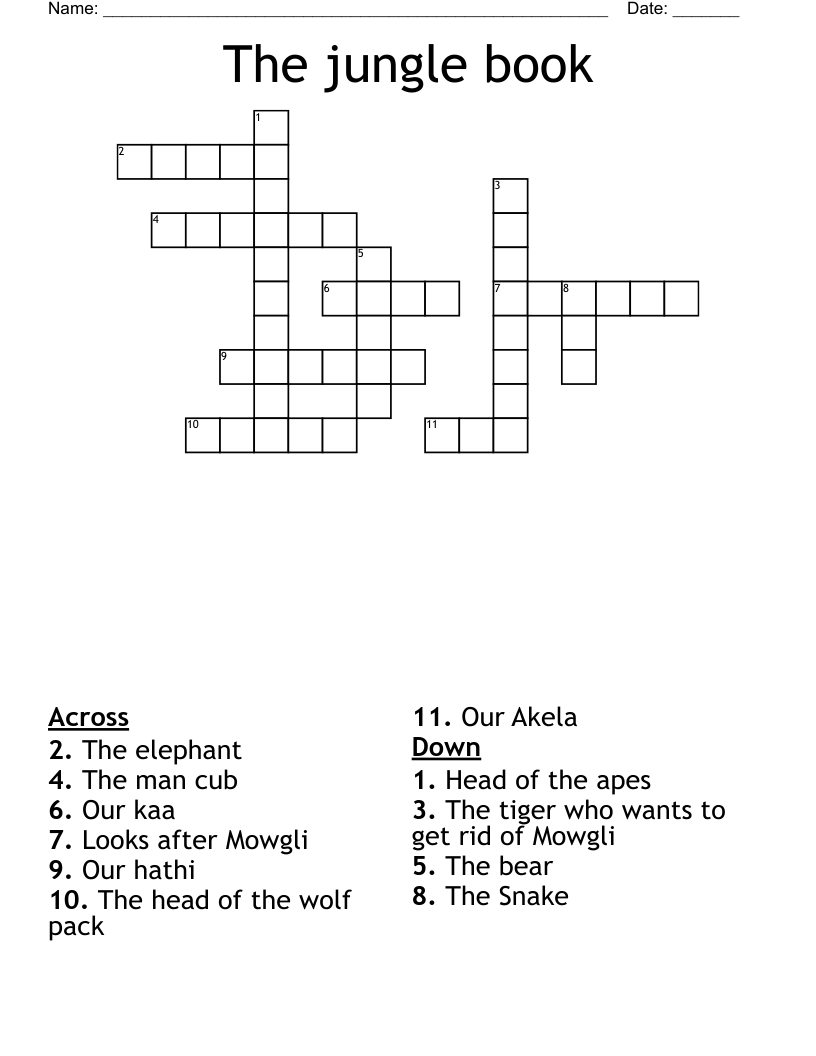 wolf pack leader in the jungle book crossword