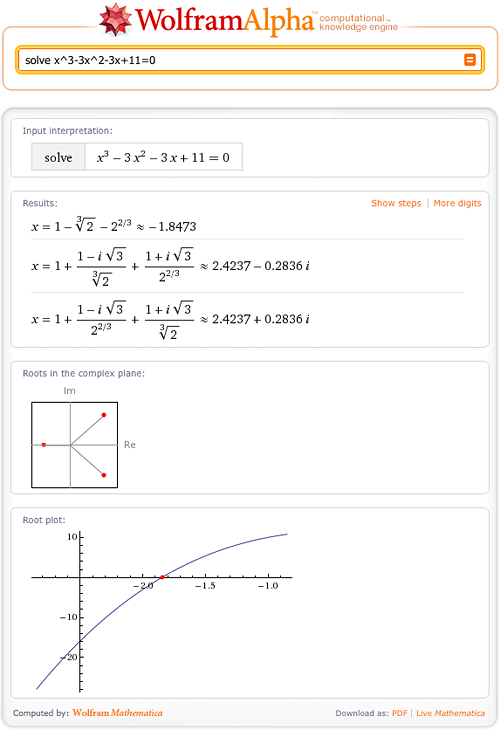 wolfram alpha equation solver