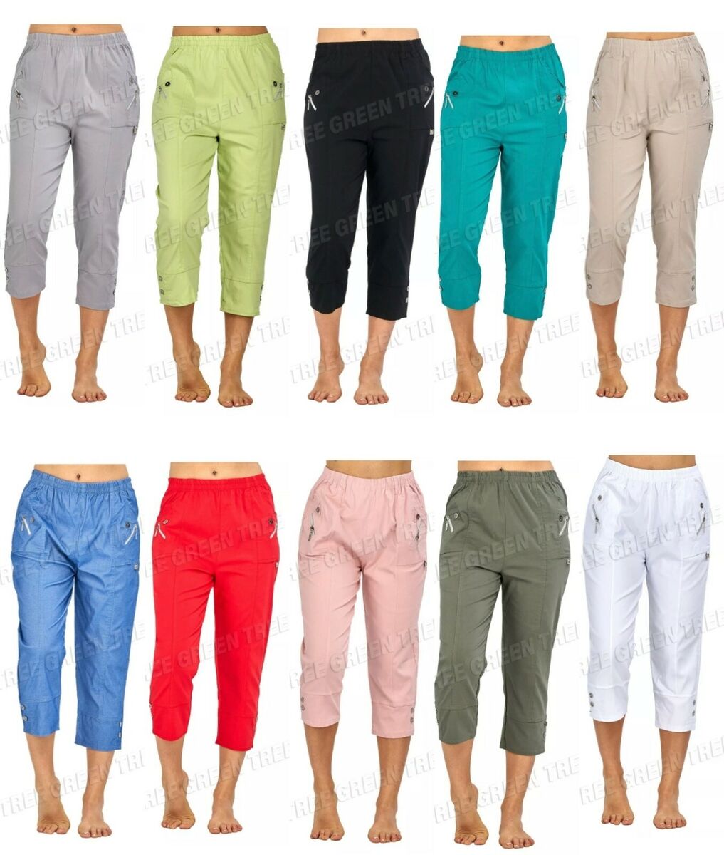 womens cotton capri pants