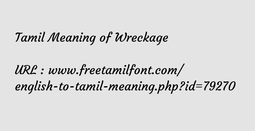 wreckage meaning in tamil