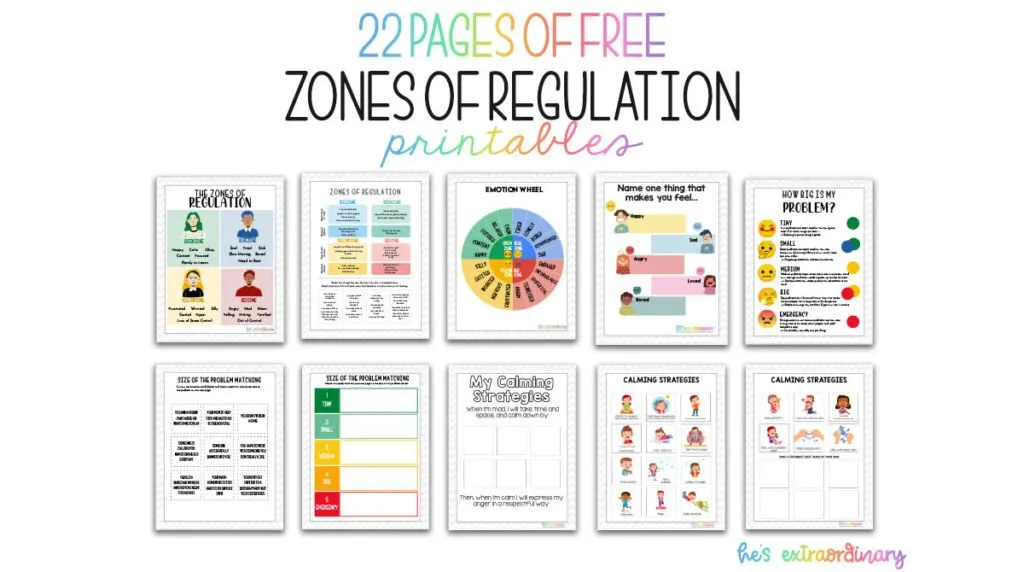 zones of regulation printables